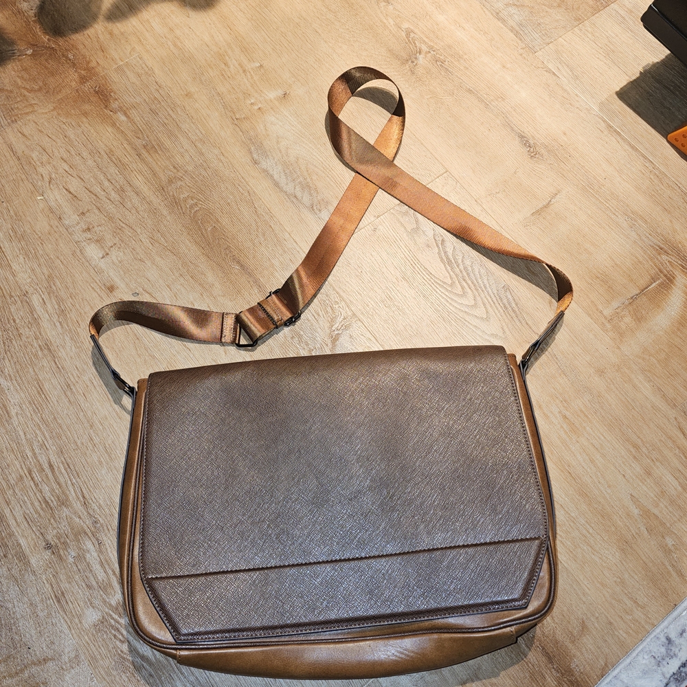 Aldo Messenger Bag Mens Work Laptop Briefcase Shoulder Strap Faux Leather New